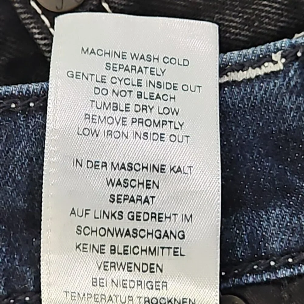 True Religion Marco Jeans Men's 34x28 Color Block Black Blue Tapered Stretch EUC